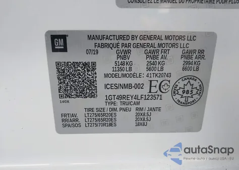 2020 GMC Sierra 2500Hd z USA, uszkodzony, nr VIN 1GT49REY4LF123571